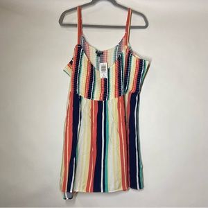 NEW Torrid 3X Challis Colorful Playground Stripe Smocked Babydoll Sleeveless Top
